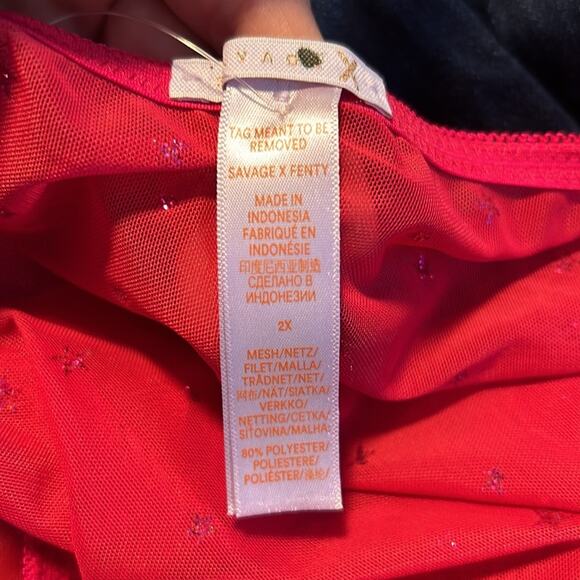 NEW Savage X Fenty PINK sheer star print crop top bra, 2X - Picture 11 of 11